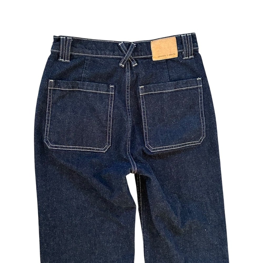 Seventy + Mochi Dark Wash High Rise Contrast Stitch Queenie Jeans Nightfall 25 - Picture 6 of 12